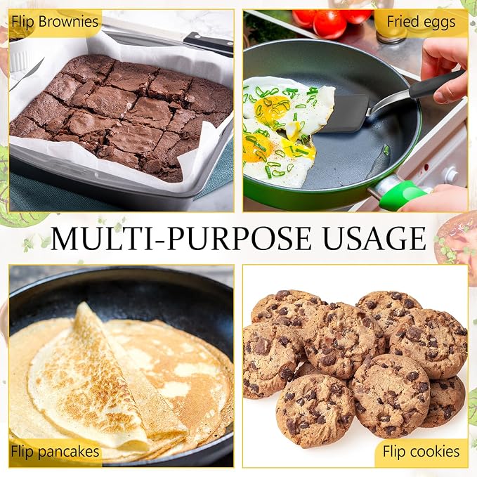 Silicone Cookie Spatula Turner 2 Pack Mini Brownie Spatula Flexible Kitchen - Image 6