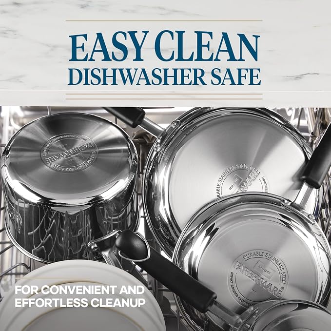 Farberware Brilliance Stainless Steel Cookware Set, 10 Piece Pots and Pans Set - Image 7