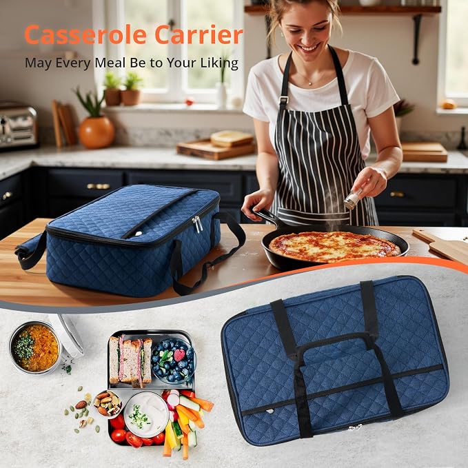 Insulated Casserole Carrier Portable Food Tote - Image 6
