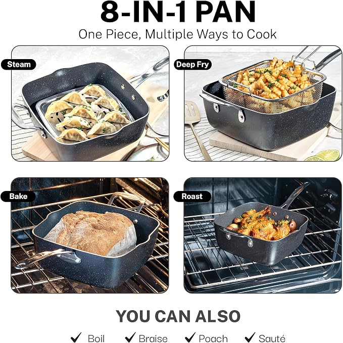 Granitestone 20 Pc Pots and Pans Set Nonstick Kitchen Cookware Set - Image 5