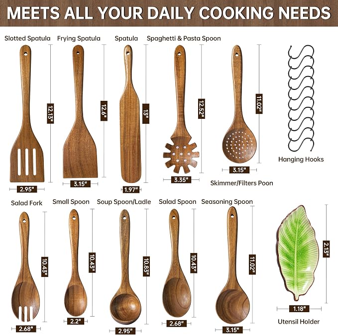 Wooden Utensil Set 11 Pcs - Image 3