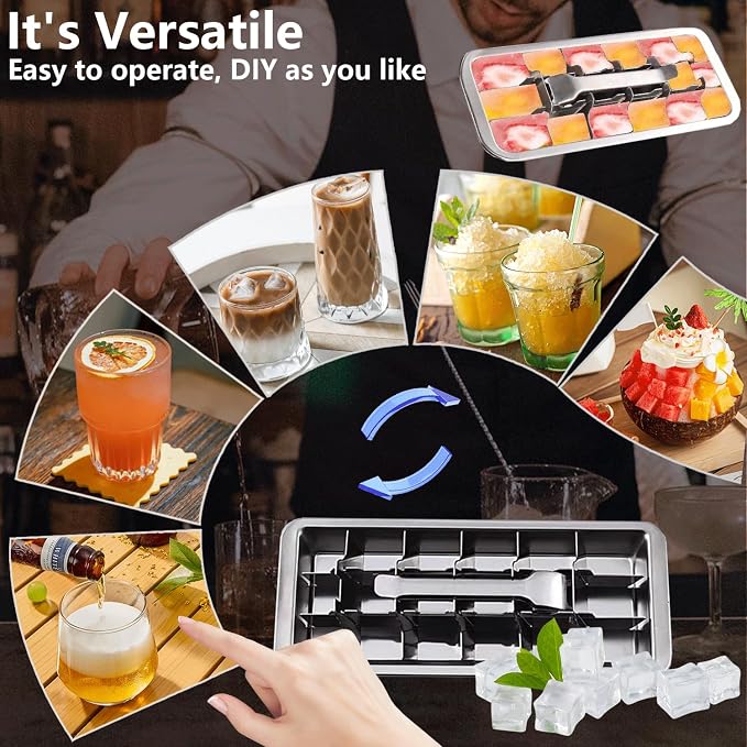 Stainless Steel Ice Cube Trays, Metal Ice Cube Trays - Image 4