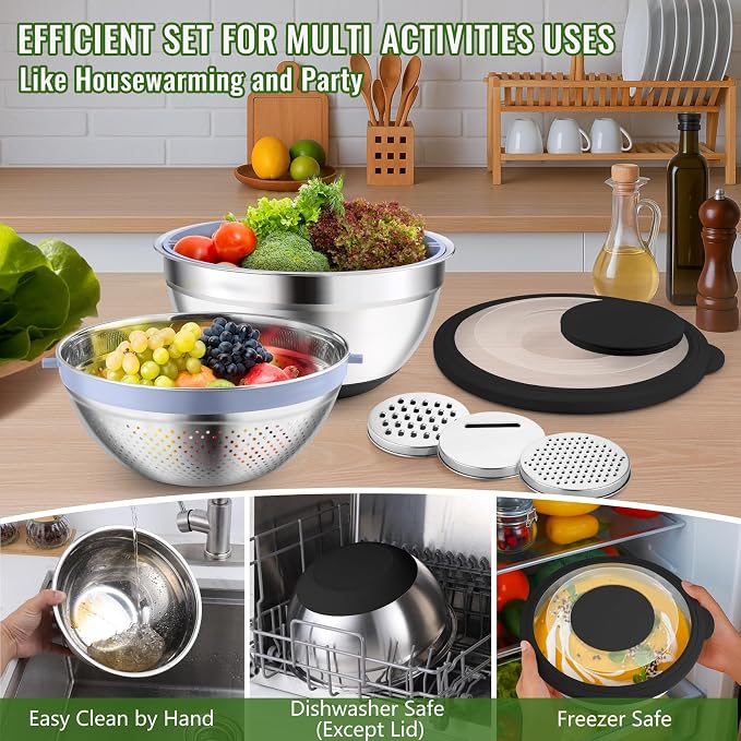 P&P CHEF 4-In-1 Stainless Steel Colander - Image 6