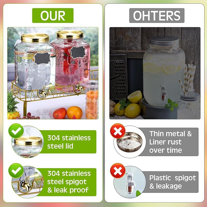 Lallisa 3 Pcs 2.5 Gallon Beverage Dispensers - Image 4