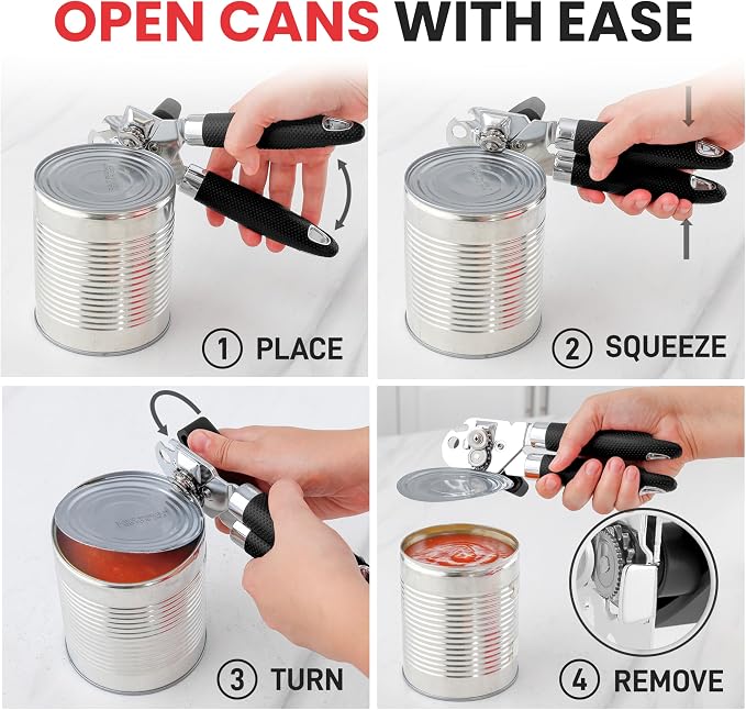 Zulay Kitchen Can Opener with Large Bottle Opener - Image 6