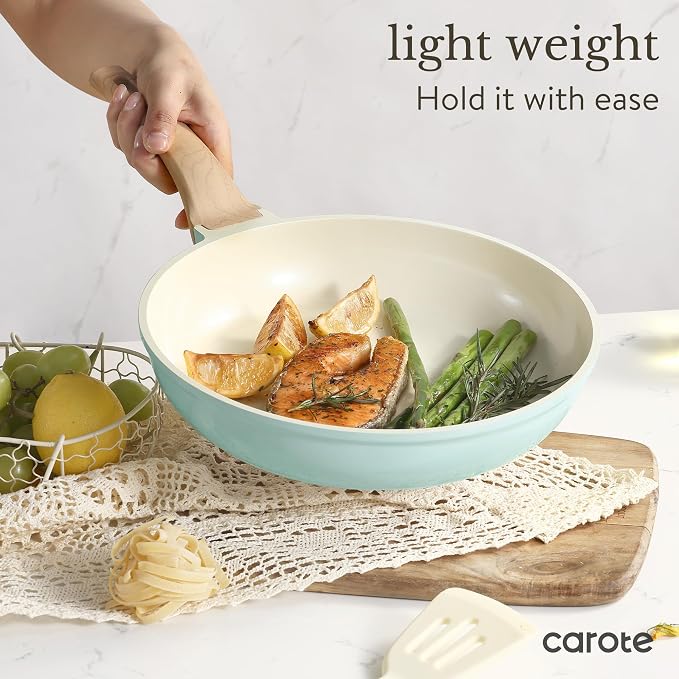 CAROTE 21-Piece Ceramic Pots and Pans Cookware Set, Non Stick Induction Cook - Image 8