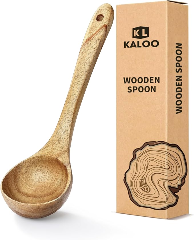 Ladle, Kaloo Teak Acacia Wooden Soup Ladle Spoons by KL+KALOO
