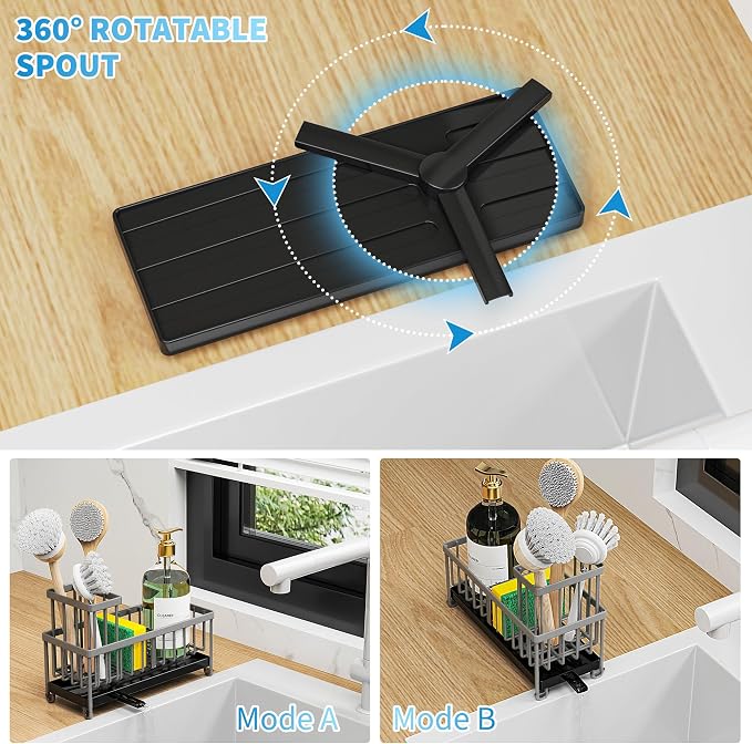 Cisily Sponge Holder for Kitchen Sink, Sink Caddy Organizer - Image 3