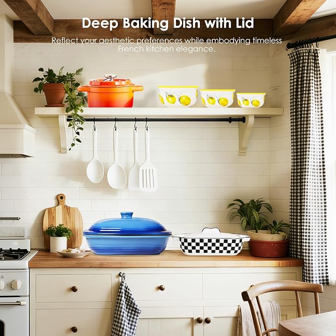 Ceramic Casserole Dish with Lid – 9x13 Stoneware Baking Dish with Lid - Image 8