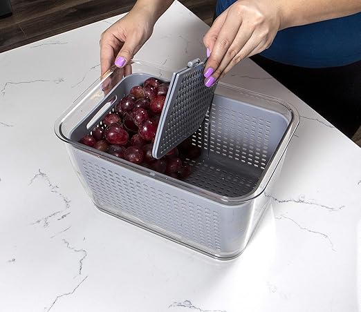 Kitchen Spaces Stackable Fridge Storage Colander Containers - Image 2