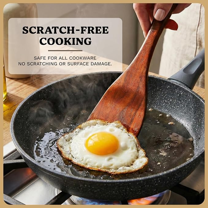 7Pcs Wooden Kitchen Utensil Set, Premium Natural Acacia Wood Cooking Utensils - Image 7