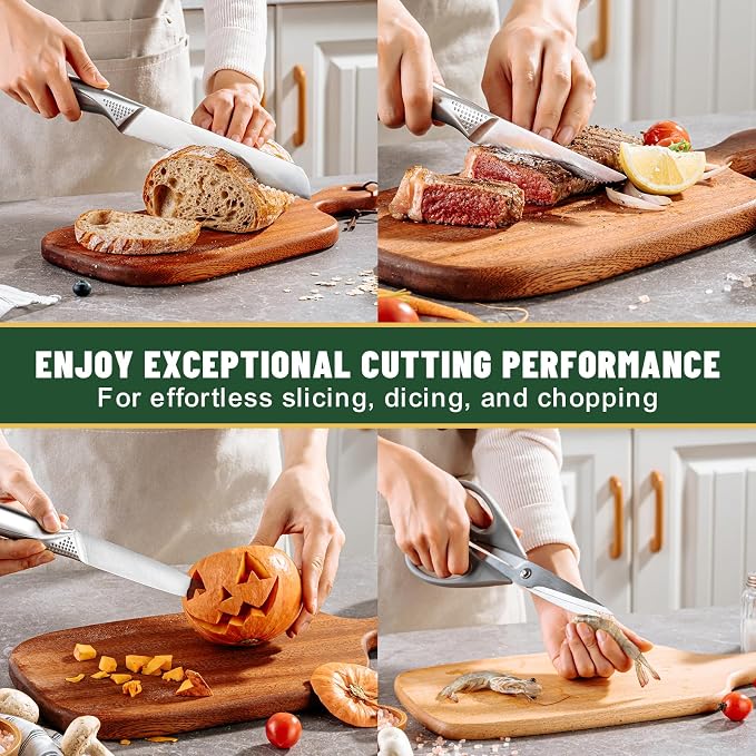 Knife Set, EWFEN 14-Piece Kitchen Knife Set - Image 6
