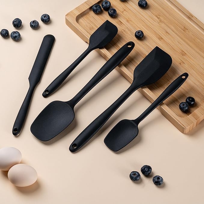 Silicone Spatula Set, 5 Piece Food Grade Rubber Spatulas - Image 6