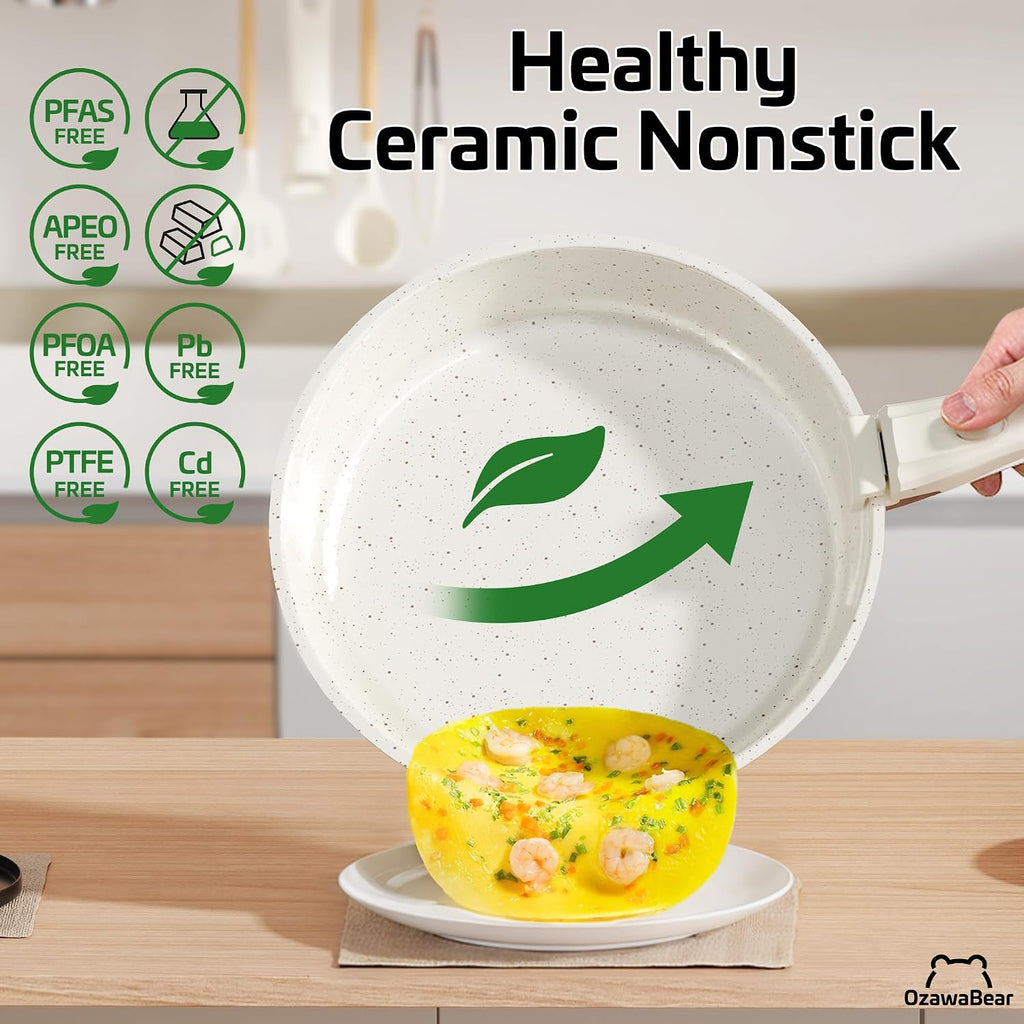 23 Pcs Pots and Pans Set Non Stick, Detachable Handle Cookware