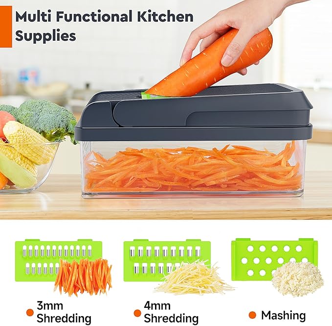 MealHelper 12-in-1 Vegetable Chopper, 7 Blade Veggie Chopper, Practical Food - Image 5