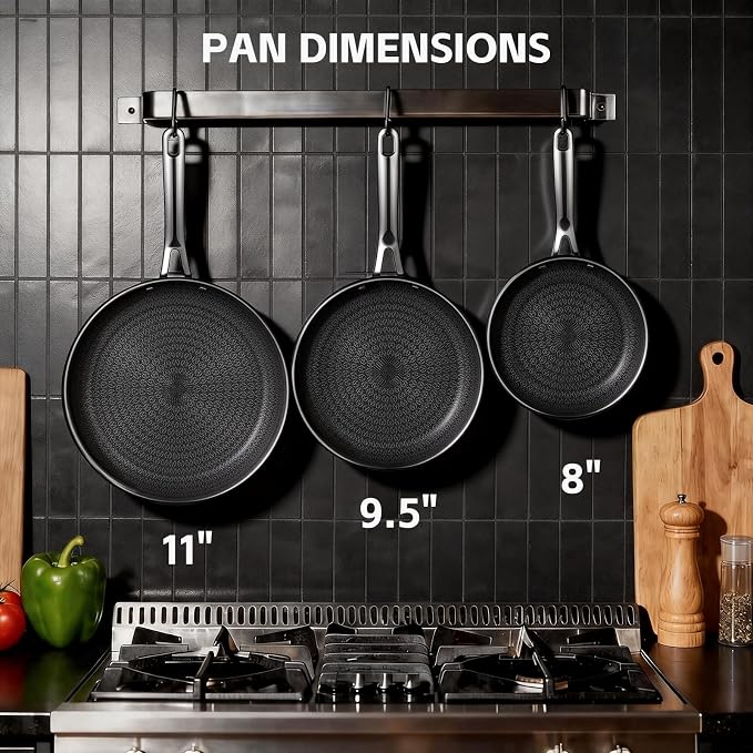 Ammeloo Hybrid Tri-Ply Stainless Steel Frying Pan Set, Non Stick Frying Pans - Image 2