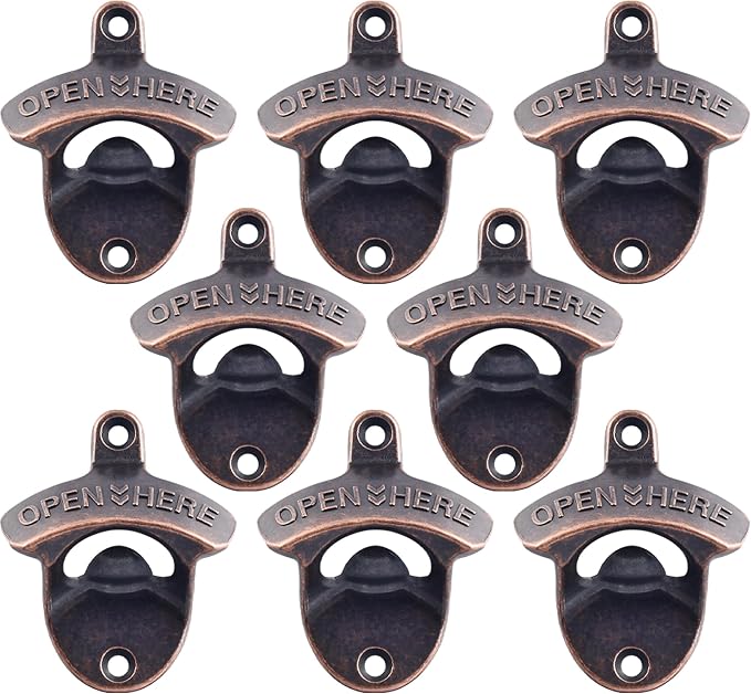 8 PCS Bottle Opener Wall Mount, Vintage Screw in Cola Opener Bulk by Wallmountedbottleopener