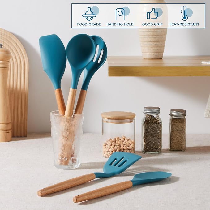 E-far Silicone Cooking Utensils Set, 5-Piece Kitchen Utensils Set - Image 5