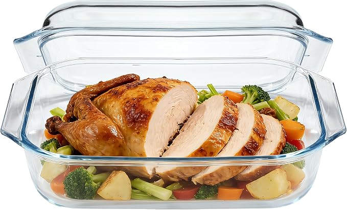 2QT Glass Casserole Dish with Lid, Tempered Glass Baking Dish by Unknown