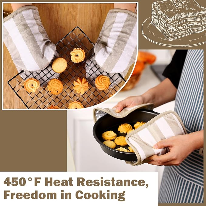 4 Pcs Pot Holders and Oven Mitts Set - Image 6