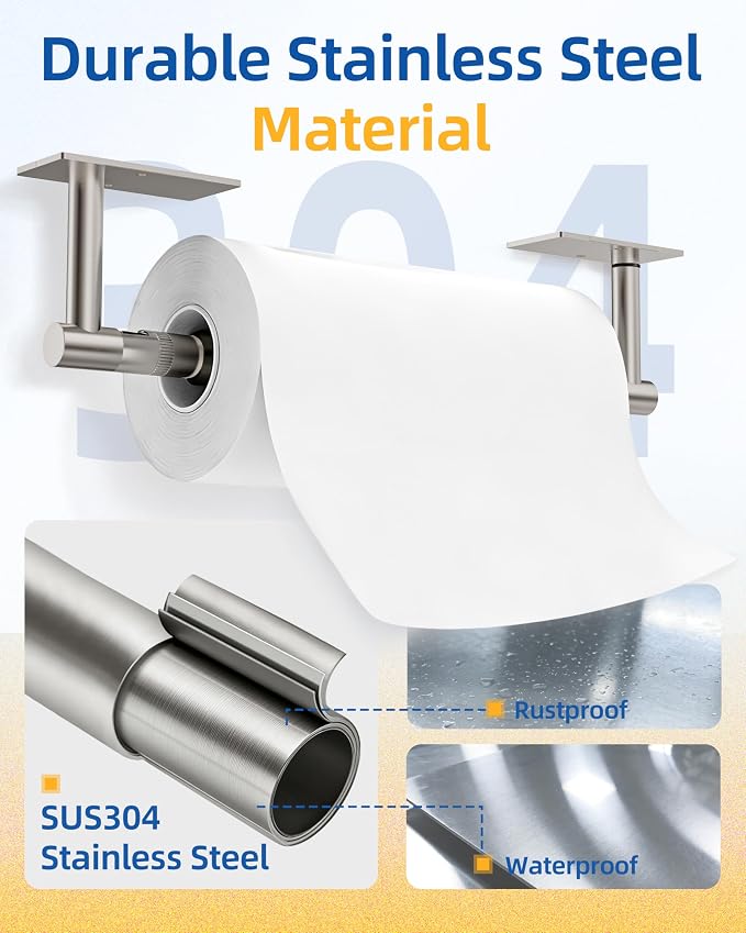 RUACQ Paper Towel Holder Under Cabinet, One Hand Tearing Paper Towel Holder - Image 5