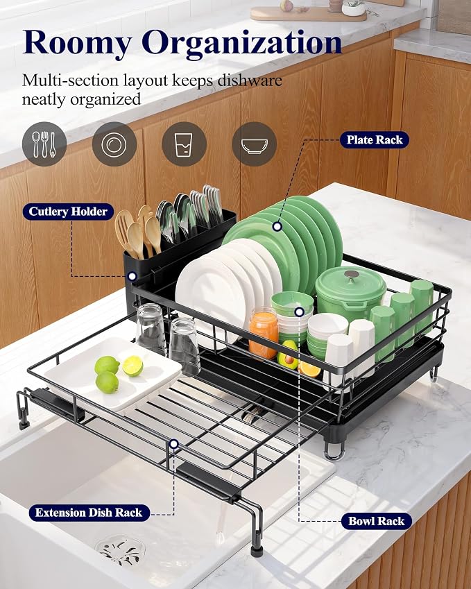 Kitsure Extendable Dish Drying Rack - Image 2