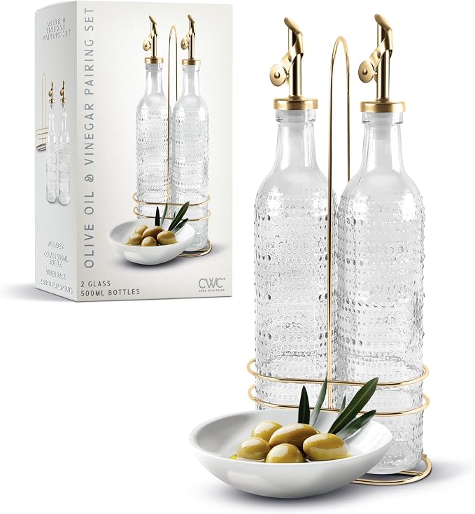 COOK WITH COLOR Glass Olive Oil Bottle Dispenser by CookwithColor