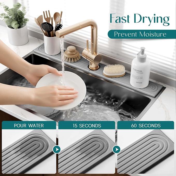eormoe 30 inch Kitchen Faucet Absorbent Mat - Image 3