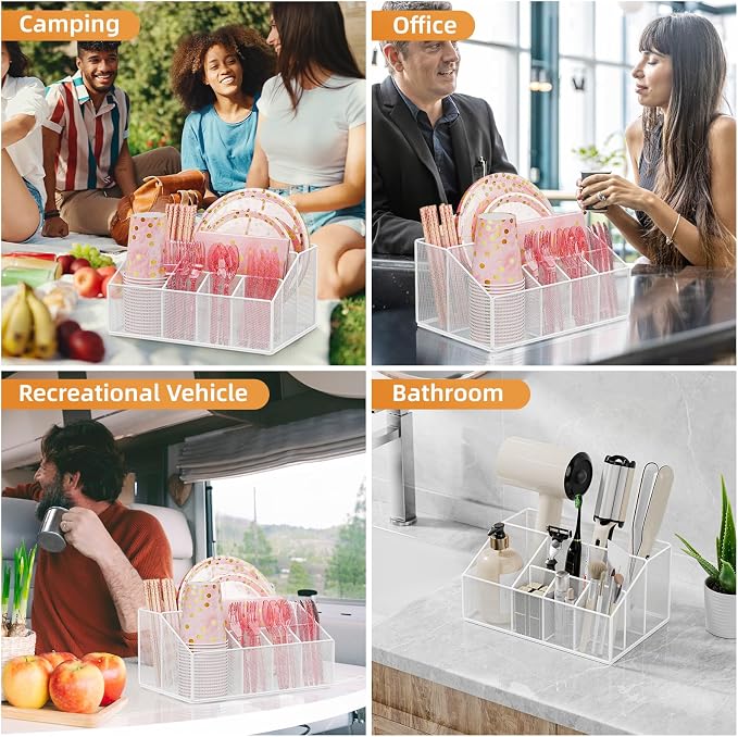 Metal Paper Plate Dispenser Holders, Disposable Paper Plate Utensils Holder - Image 5