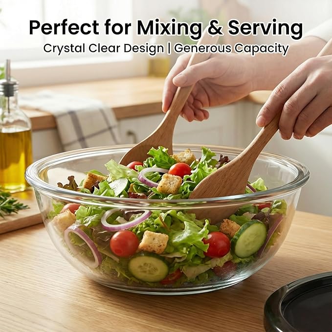 Large Glass Mixing Bowl for Sourdough, 6.2QT - Image 3