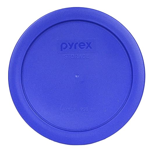Pyrex 7201-PC Round 4 Cup Cadet Blue Plastic Storage Lid, Made in USA by Pyrex