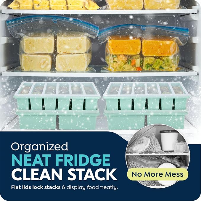 Silicone Freezer Trays with Lids, 2 Cup & 1/2 Cup Combo, Soup Container Style - Image 5