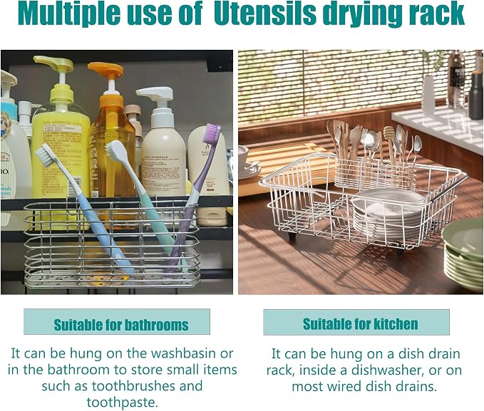 NiuYichee 304 Stainless Steel Utensil Holder, Dish Drying Rack, kitchen Utensil - Image 5