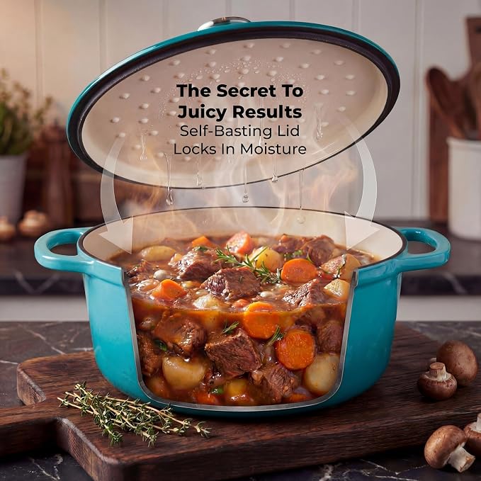 Zulay Kitchen 6 Quart Enameled Cast Iron Dutch Oven Pot - Image 4