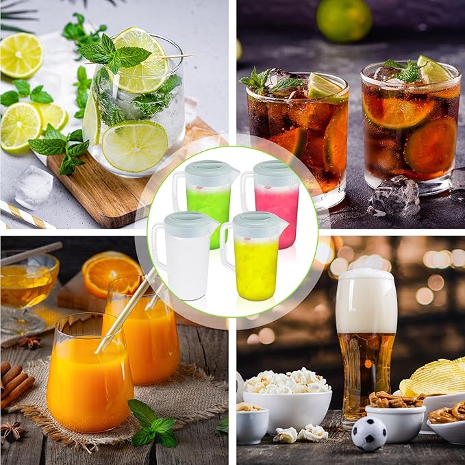 Uiifan 4 Pcs Plastic Water Pitcher - Image 3