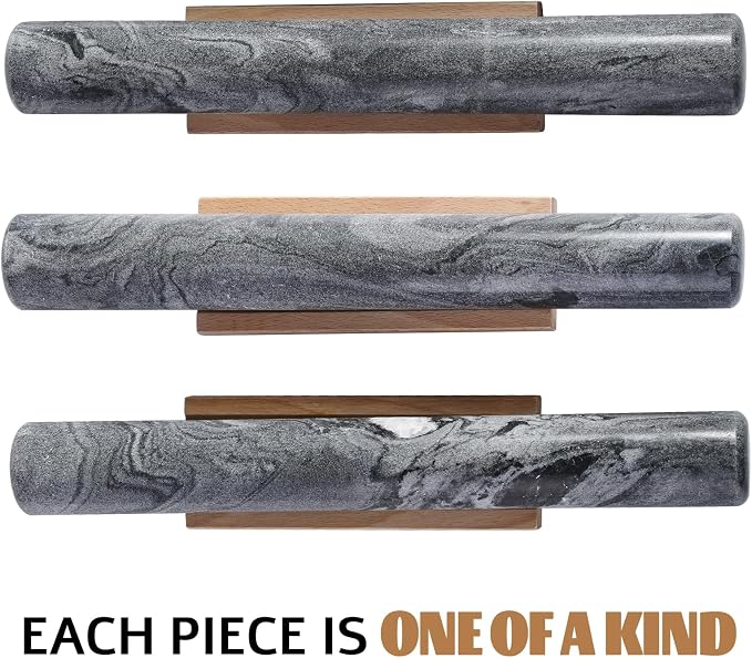 Koville African Natural Marble French Rolling Pin, 12inch Non-Stick Rolling Pin - Image 5