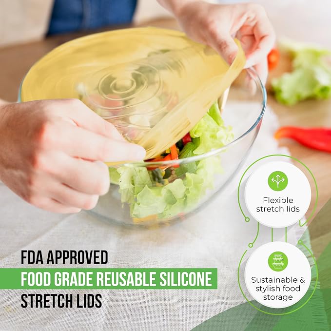 Reusable Silicone Stretch Lids for Food Storage in Fridge - Image 3