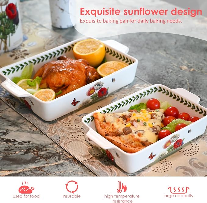 ACMLIFE Ceramic Casserole Dish Set, Ceramic Baking Dish - Image 9