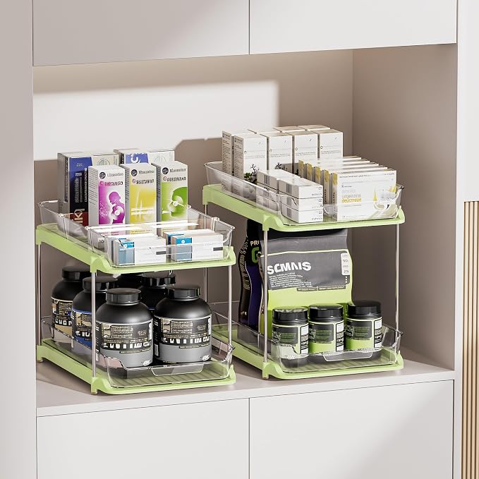 Delamu 2-Tier Multi-Purpose Bathroom Under Sink Organizers and Storage - Image 4