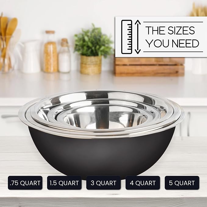 WHYSKO Meal Prep Stainless Steel Mixing Bowls Set, Refrigerator, and Kitchen - Image 6