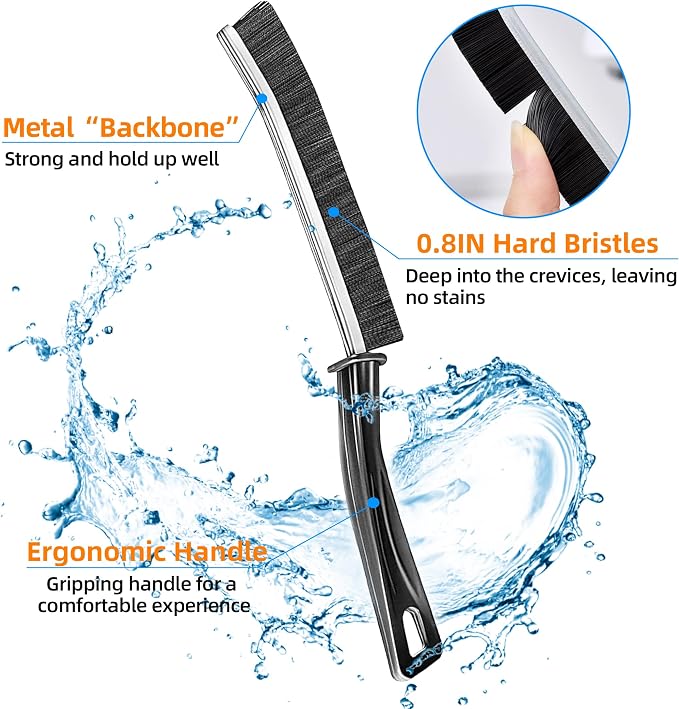3Pcs Hard-bristled Crevice Cleaning Brush, Bathroom Cleaner Tools - Image 3
