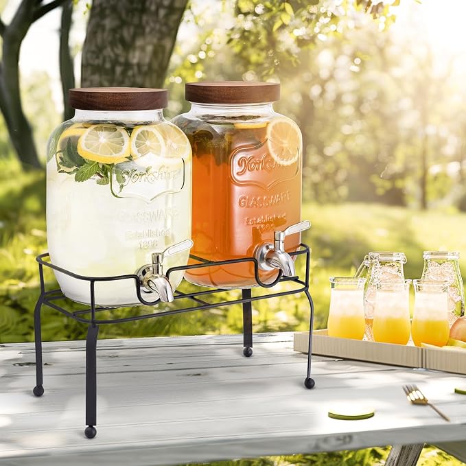 mustry Glass Drink Dispenser for Parties, 1 Gallon Beverage Dispenser - Image 6