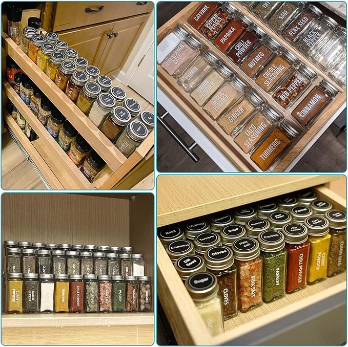 Antimbee 28 Pcs Clear Glass Spice Jars, 3.5 oz Glass spice jar - Image 4