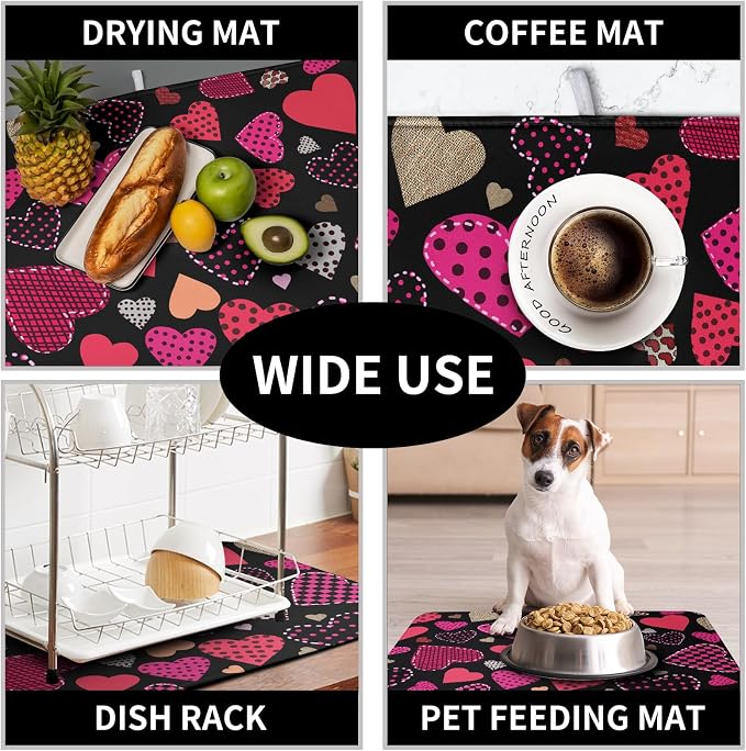 Happy Valentine's Day Kitchen Drying Mats - Image 7
