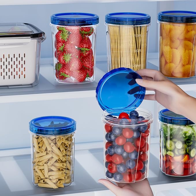 6 Pack-32 OZ Freezer Storage Containers, Round Plastic Containers - Image 4