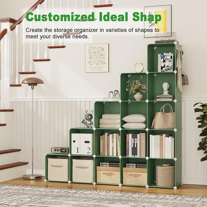 C&AHOME Cube Storage Organizer, 16-Cube Shelves Units, Plastic Storage Cubes - Image 6