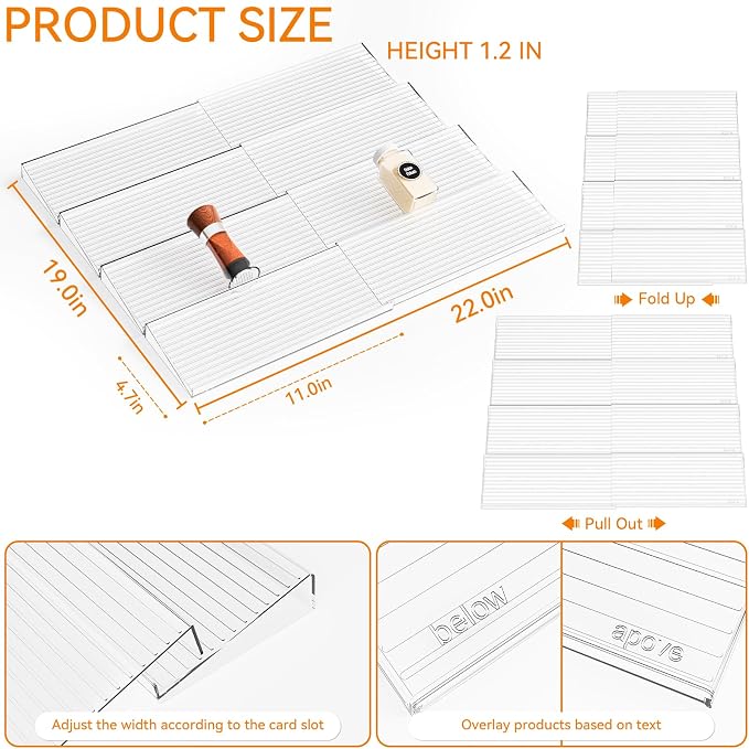 Yieach 8 Pack Adjustable In Drawer Spice Organizer - Image 3