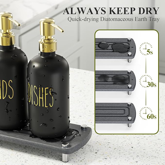 Cisily Kitchen Soap Dispenser Set Comes - Image 2