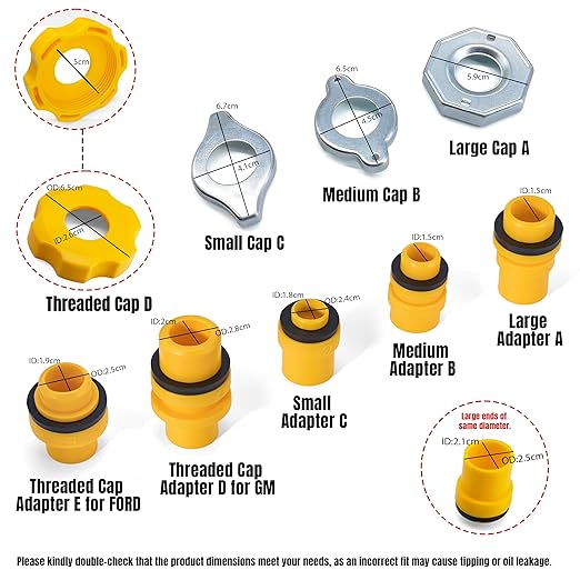 Thorstone No-Spill Coolant Funnel Kit, 16-Piece Universal Spill-Free Radiator - Image 3
