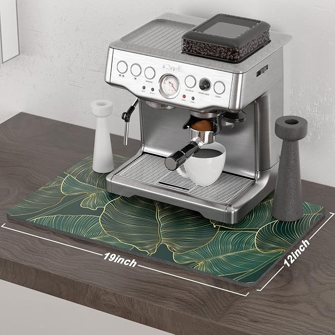 Rnivvi Coffee Mat, Hide Stain Rubber Backed Absorbent Dish Drying Pad - Image 2